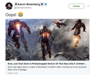 Greenberg "sfotte" Sony per il video di Anthem