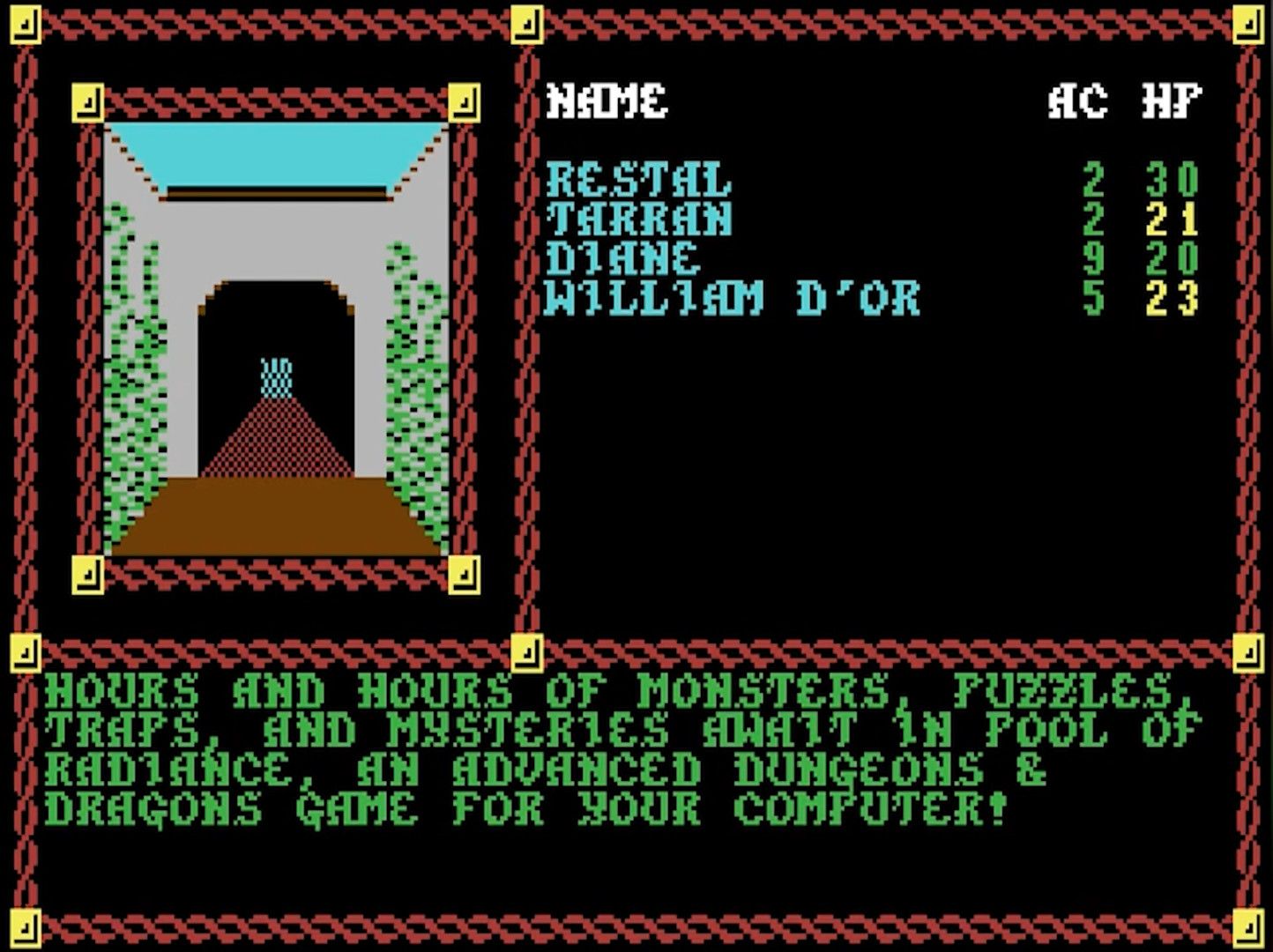 Pool of Radiance: AD&D su Commodore 64