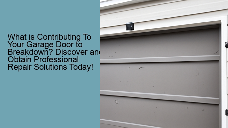 What is Contributing To Your Garage Door to Breakdown? Discover and Obtain Professional Repair Solutions Today!