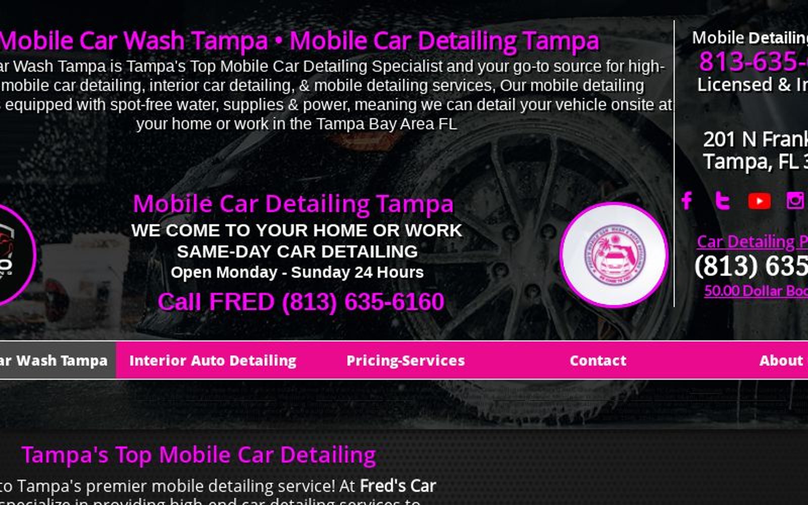 Mobile Car Wash Tampa Same Day Appt 813 635 6160 Mobile Car Detailing Tampa Fl