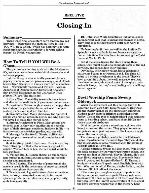 Ghostbusters  RPG Lurid Tales of Doom Page 34