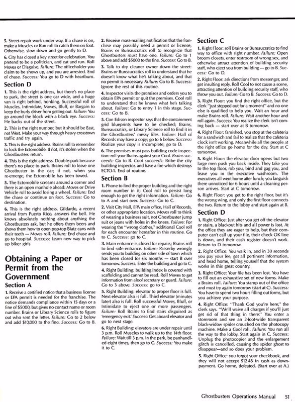 Ghostbusters  RPG Operations Manual Page 52