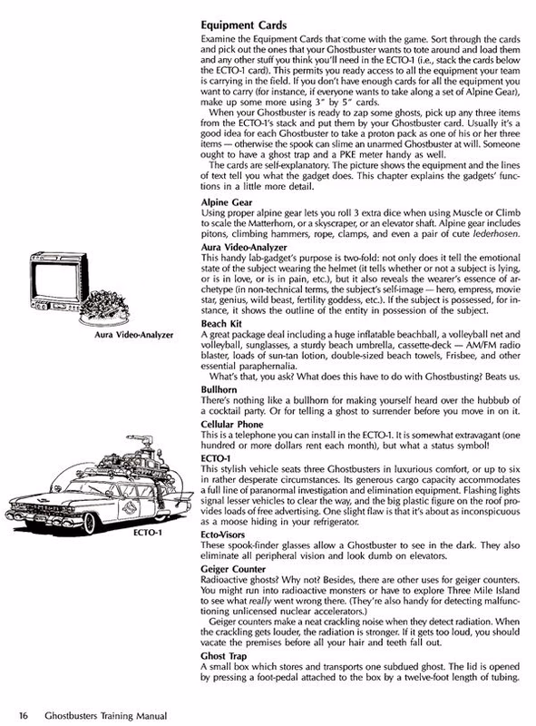 Ghostbusters  RPG Training Manual Page 17