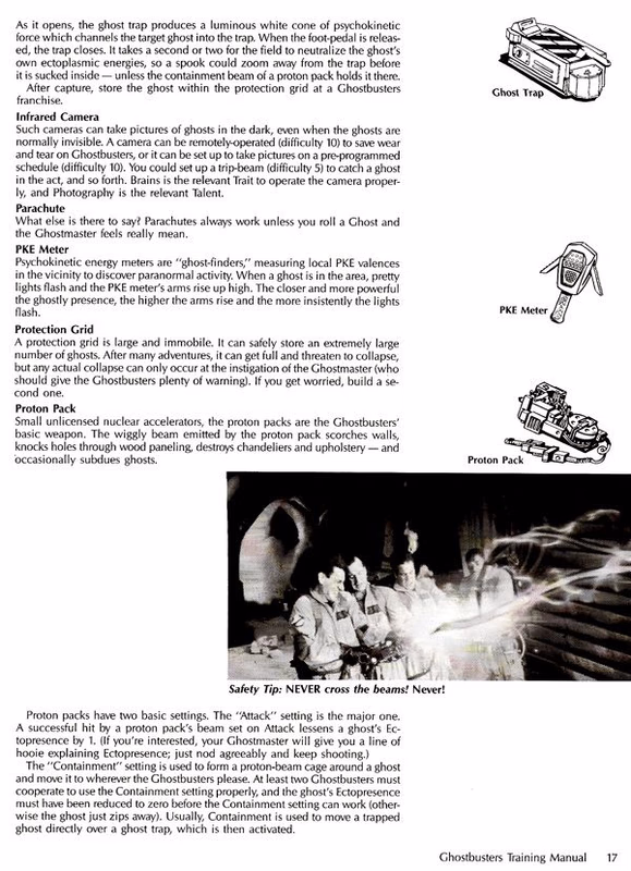 Ghostbusters  RPG Training Manual Page 18