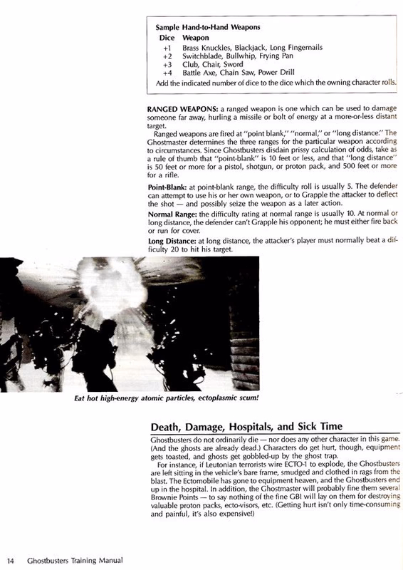 Ghostbusters  RPG Training Manual Page 15