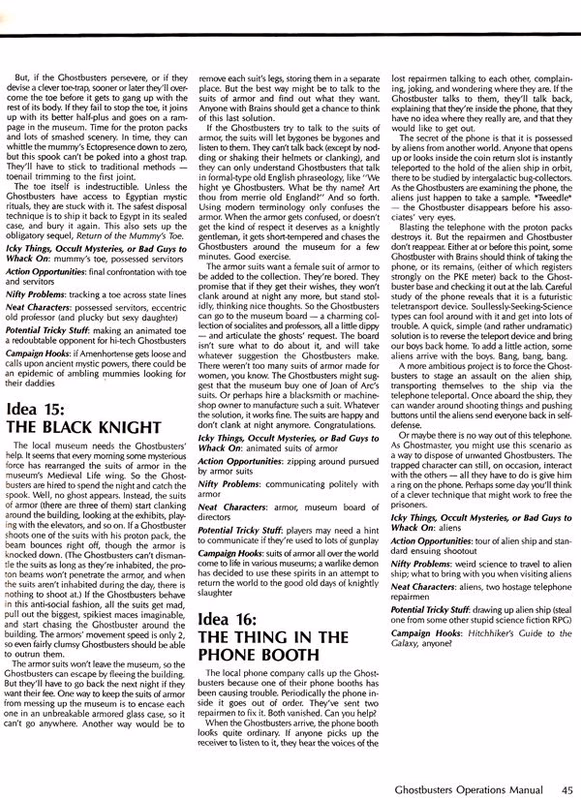 Ghostbusters  RPG Operations Manual Page 46