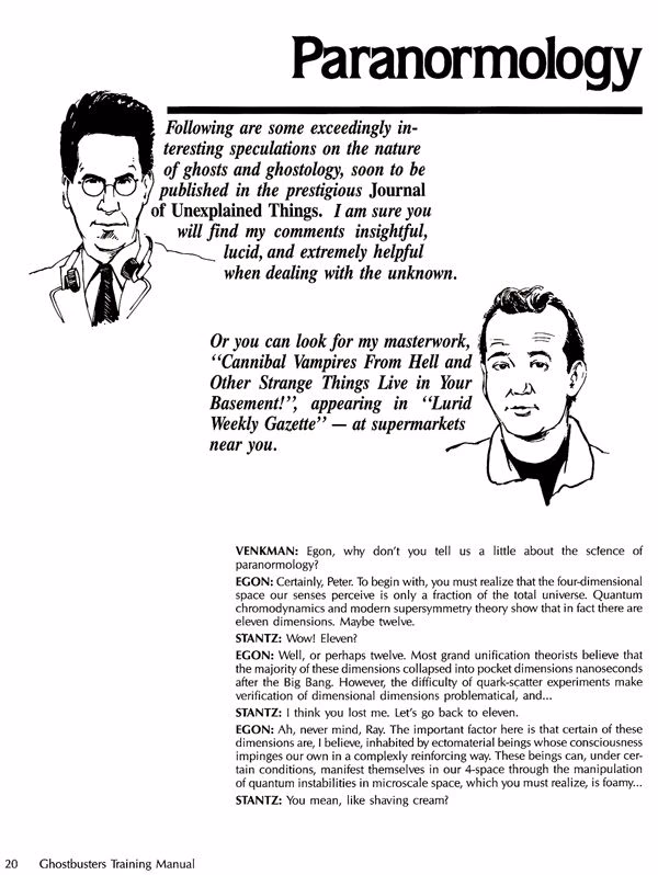 Ghostbusters  RPG Training Manual Page 21