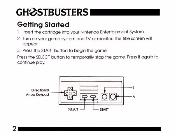 Ghostbusters  NES Manual Page 3