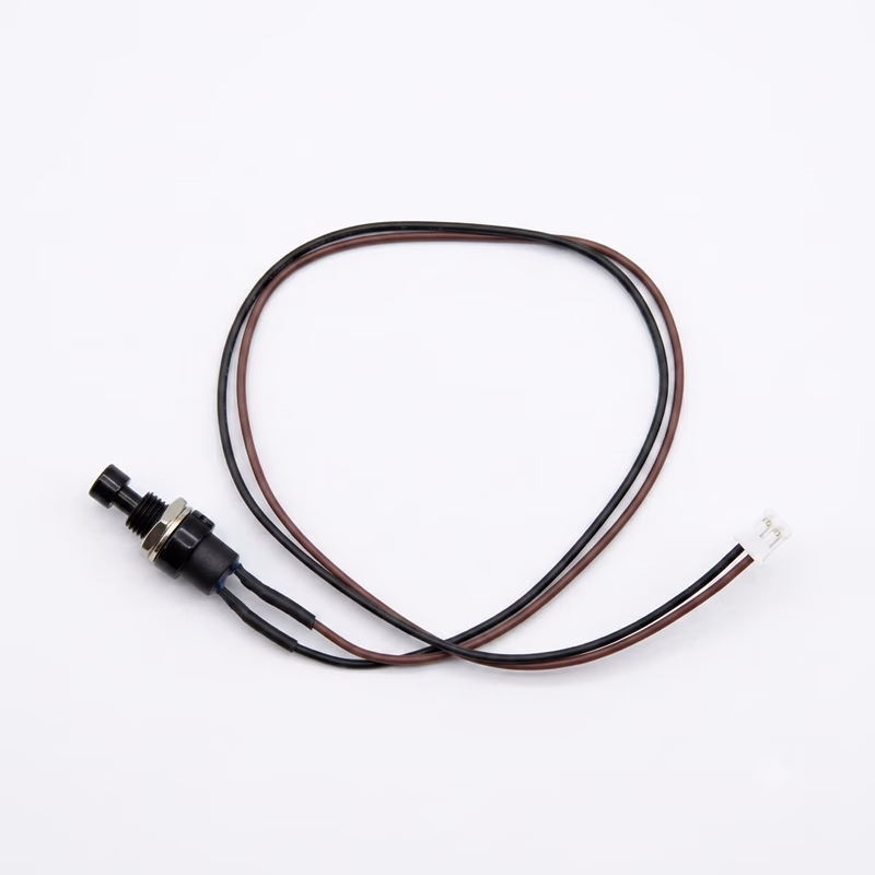 Electronics: Black Push Button Switch with Brown / Black Wire
