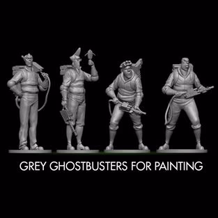 Ghostbusters: The Board Game - Grey Paintable Ghostbusters Figures