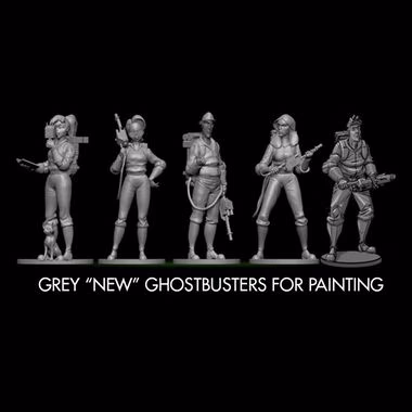 Ghostbusters: The Board Game - Grey Paintable "New" Ghostbusters Figures