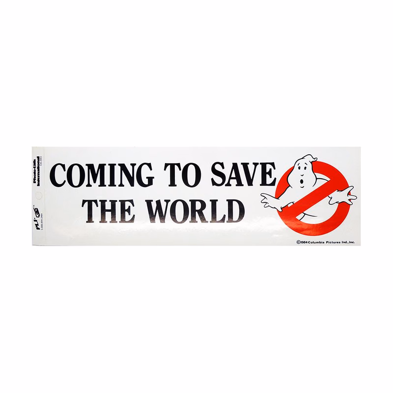 Ghostbusters "Coming to Save the World" Bumper Sticker