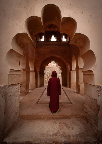 Woman Framed in Morrocan Arch.