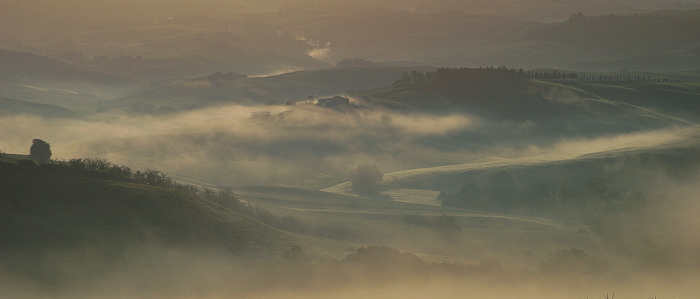 Misty Morning Sunrise in the Tuscan Hills
