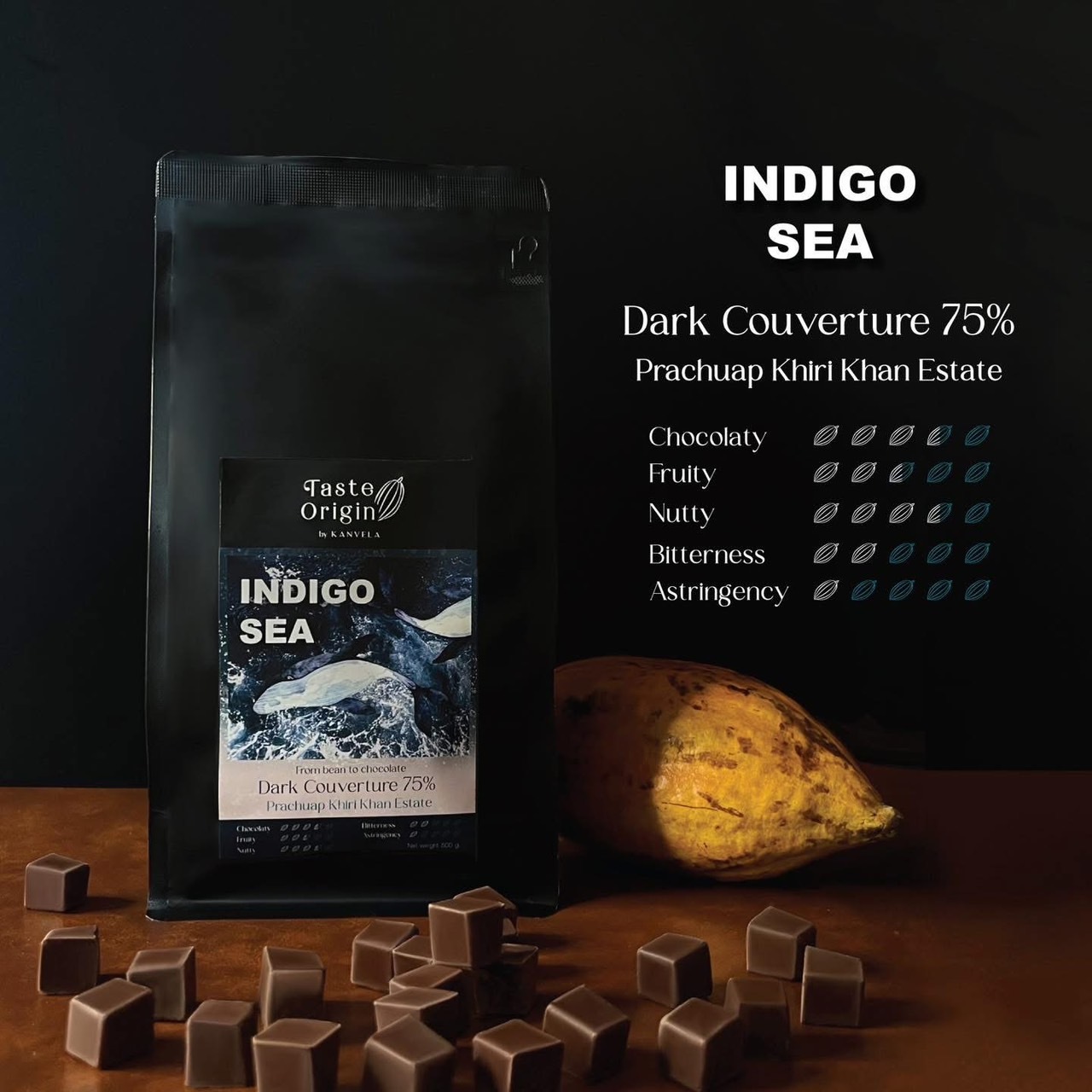 Dark Chocolate 75% (Couverture chocolate) Taste Origin Brand