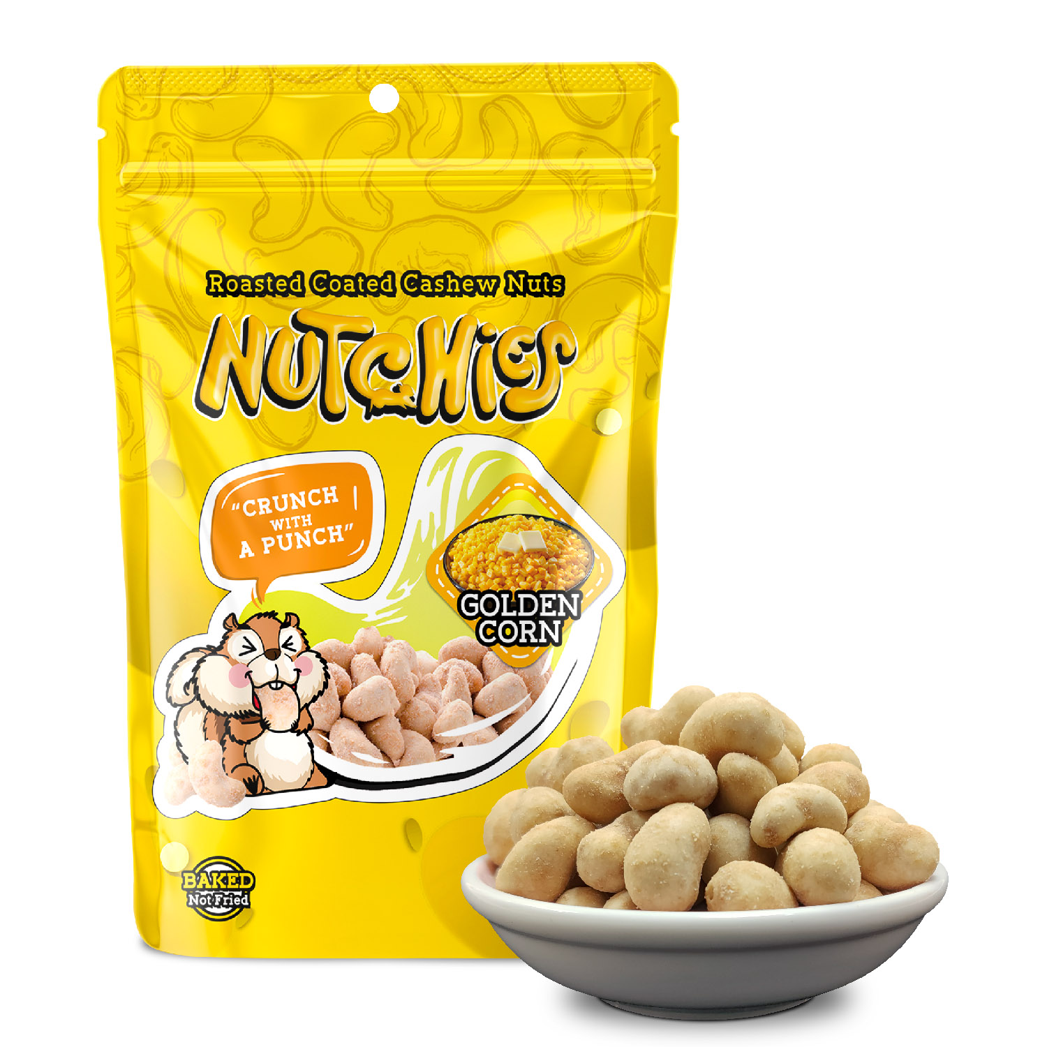 Roasted coated cashew nuts Functional rice crackers