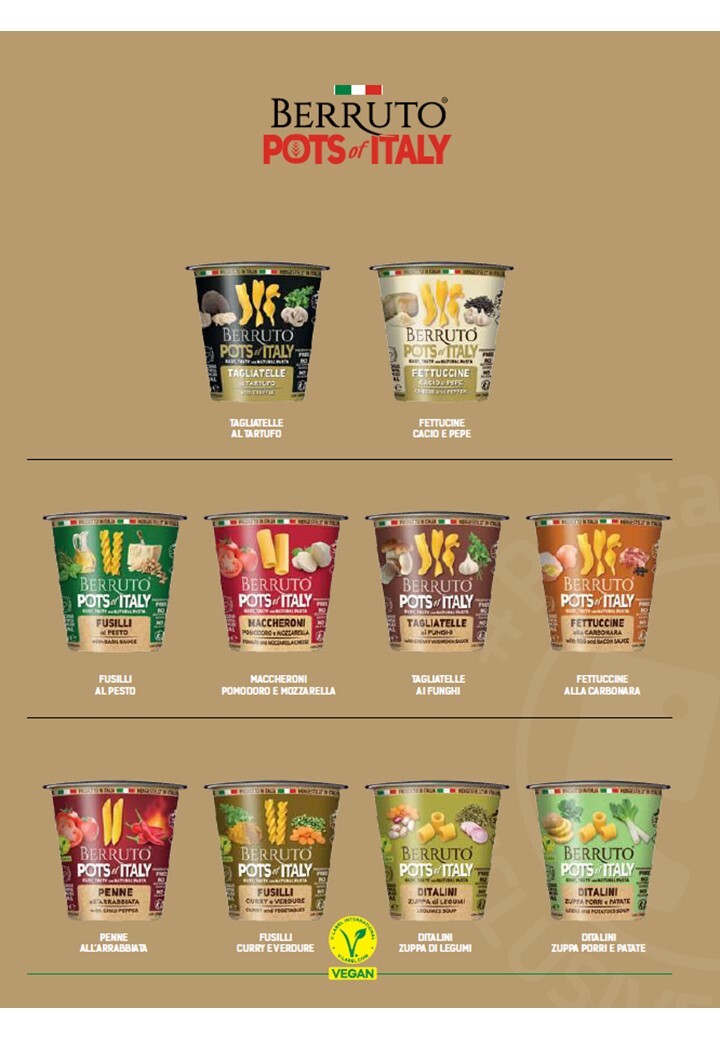 INSTANT PASTA CUPS; ITALIAN POTS; PASTA POTS