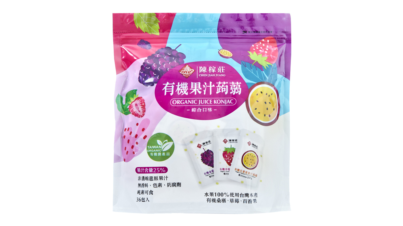Organic Juice Konjac - Mixed Flavors (Mulberry; Strawberry; Passion Fruit)