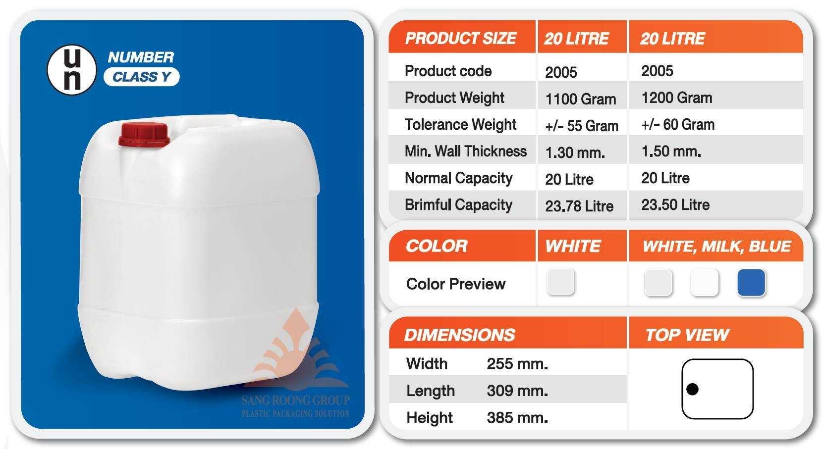 20 Liter Plastic Drum (Product Code 2005):