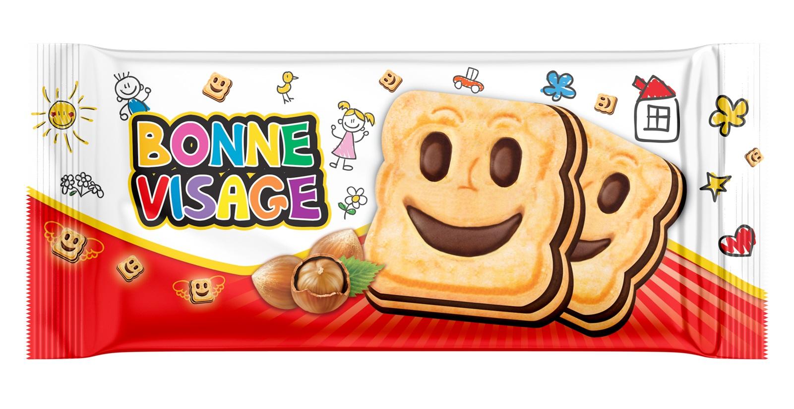 BON VISAGE Cream Sandwich Biscuits with Hazelnut and Cocoa Coated 6X24X50 GR