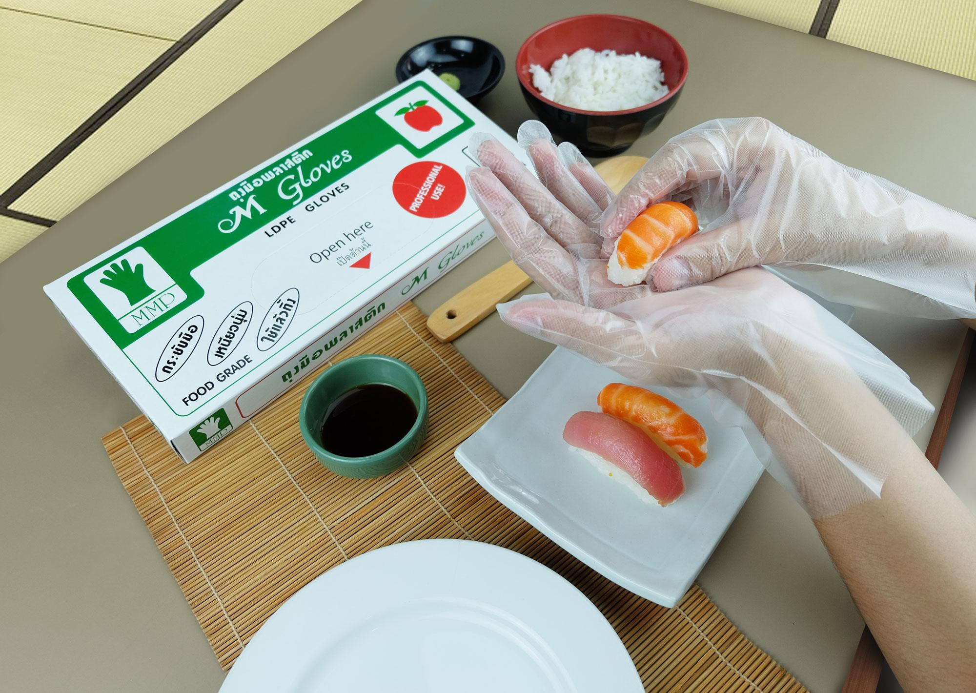 M GLOVES are hygienic disposable plastic gloves made from low-density polyethylene (LDPE)