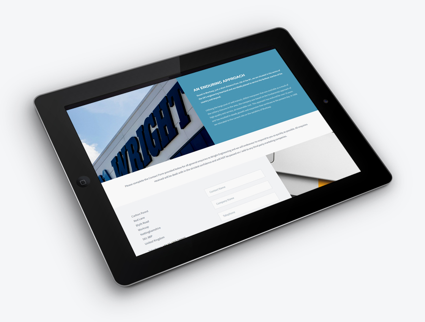 UX framework development and responsive web design for Wright Engineering
