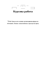 Урокът като основна организационна форма на обучението Логико- психологическа структура на урока