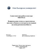 Концептуални схеми за стратегическо мислене в бизнеса и методи на изследване на конкурентоспособността Курсови работи