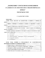 Маркетинг стратегия на компания в условията на финансова и икономическа криза