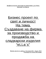 Бизнес проект за създаване на фирма за производство и продажба на сладкарски изделия