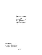 Бизнес план на ЕТ Мишун грПловдив 