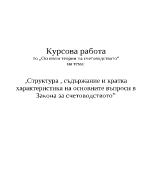 Структура съдържание и кратка характеристика на основните въпроси в Закона за счетоводството