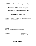 Анализ и оценка на организационната структура на лечебно заведение