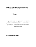 Динамика на хранителните за растенията вещества в почвата и фактори определящи почвеното плодородие