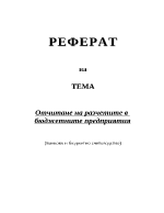 Отчитане на разчетите в бюджетните предприятия