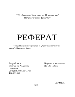 Основният проблем в Критика на чистия разум Имануел Кант