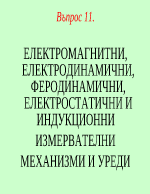 ЕЛЕКТРОМАГНИТНИ ЕЛЕКТРОДИНАМИЧНИ ФЕРОДИНАМИЧНИ ЕЛЕКТРОСТАТИЧНИ И ИНДУКЦИОННИ ИЗМЕРВАТЕЛНИ МЕХАНИЗМИ И УРЕДИ