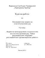 Форми на непосредствено посегателство на конституционния ред Тайни разузнавателни операции-разузнавателно-организационна дейност