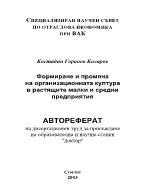 Формиране и промяна на организационната култура в растящите средни и малки предприятия