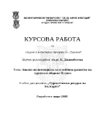 Анализ на потенциала за устойчиво развитие на туризма в община Плевен