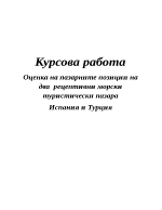 Оценка на пазарните позиции на два рецептивни морски туристически пазара Испания и Турция