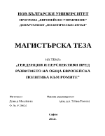 Тенденция и перспективи пред развитието на обща европейска политика към ромите