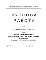 Оперативен план за производство на текстилни изделия