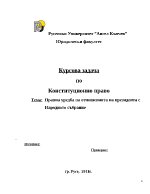 Правна уредба на отношенията на президента с Народното събрание