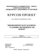 Икономическата кариера условия възможности избор