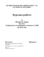 Развитието на работната заплата от 2008 до 2014 година