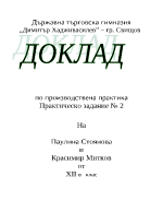 Доклад по производствена практика в банка