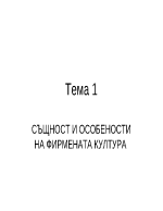 Същност и особености на фирмената култура