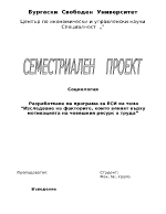 Разработване на програма за ЕСИ на тема Изследване на факторите които влияят върху мотивацията на човешкия ресурс в труда