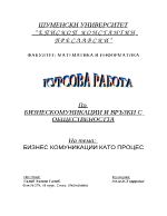 Бизнескомуникациите като процес